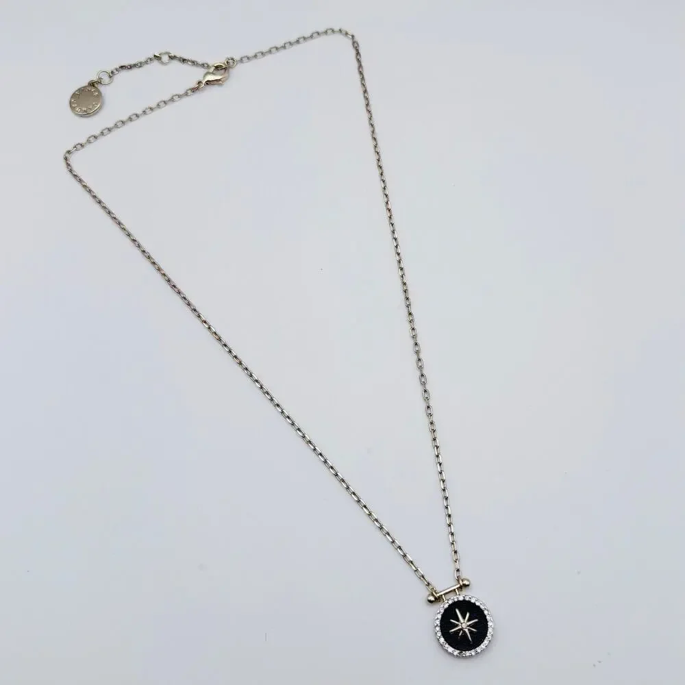 Vince Camuto Crystal Halo Star Pendant Necklace In Gold Tone - Picture 2 of 3